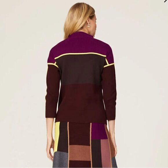 Victoria Beckham pullover purple knit mock neck sweater medium - Picture 3 of 12